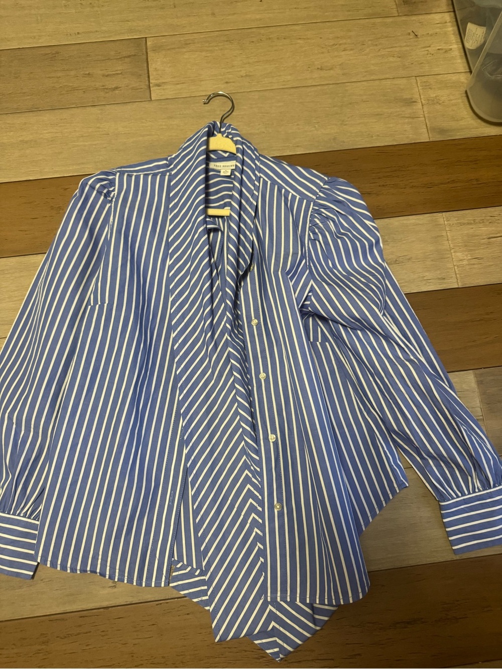 Blue and White Striped Women’s Button-Up Blouse